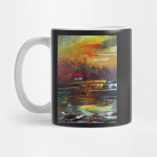 Abstract Landscape Cottage river 216 Mug